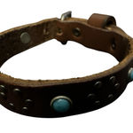 Brown Faux Leather Bracelet with Turquoise Accents New Photo 0
