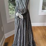 Vintage 1970s Handmade Dark Green Pink Floral Lace Prairie Maxi Dress Size Small Photo 10