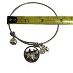 Silver Tone Butterfly Charm Bangle Bracelet With Crystals LA CN Photo 2