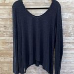 Akemi + Kin Anthropologie Womens L Sweater Lightweight Navy Long Sleeve Pullover Photo 0