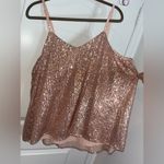 Torrid NWT V-neck Sophie Rose Gold Sequin Woven Swing Lined Relaxed Cami Size 1X Photo 5