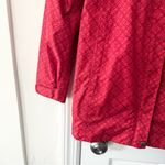 Columbia Red Houndstooth Print Zip Up Rain Resistant Jacket Hooded Small Women Photo 3