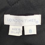 London Times NWT  Floral Ruffle Sheath Dress Womens 8 Black Knit Modest Church Photo 5