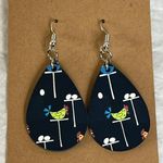 Handmade Chicken, Eggs, Teardrop Dangle Pierced Earrings Photo 1