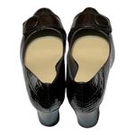 Kate Spade Glossy Patent Leather Reptile Embossed Chunky Heel Loafer Pump 7M Photo 3