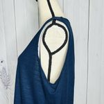 Crosby Women's Navy Striped Sleeveless Double Layer Linen Blend Tank Top Sz XL Blue Photo 4