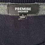 Premise Striped Knit Sweater Dress with Shoulder Zippers - Black & Gray Size L Photo 3