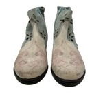 Desigual Ankle Boots Cutwork Tiger Print Heeled Blue Cream Pink Size 41 US 10 Photo 4