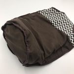 Chevron Purse with Angled Strap Zig Zag White Brown Photo 7