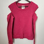 Chaser  Sweatshirt Top Cold Shoulder Crewneck Pink Long Sleeve Casual Athleisure Photo 8