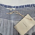 Tularosa Maida Ruffle Dress in Blue & White Stripe Photo 6