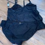 Nicole Miller  Women's Ruffle Tier Tankini Swimsuit Top Bottoms Black 3X Rtl $196 Photo 5