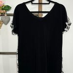 Joseph Ribkoff Short Sleeve Black White Sequin Graffiti Print Tee Size 4 Photo 4