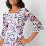 Rabbit Rabbit Rabbit Design 3/4 Bell Sleeve Floral Lace Fit Flare Dress 14 Size 12 Photo 1