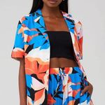 MINKPINK NWT  Women's Lukas Button-Up Shirt Standard Size S Tropical Floral Photo 0