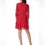 All Saints Keva Remix Two-Tone Long Sleeve Mini Dress Tiger Animal Print Zebra M Photo 4