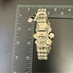 Banana Republic  Silver-tone Pave Rhinestones Flower Hinged Bangle Bracelet Photo 10