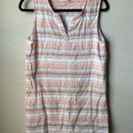 Beach Lunch Lounge Tunic Dress Sz Small Striped Linen Blend Summer Beach Coastal Photo 0