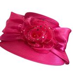 Whittall & Shon Designer Hat. Wide Brim Lampshade Bell ShapedStraw Floral Mesh Photo 0