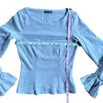 Club Monaco Womens Reeta Space Dye Grey Bell Sleeve Wool LS Sweater Top Sz XS Photo 3