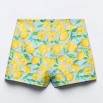 ZARA Printed Linen Blend Shorts Photo 4