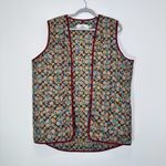 Coach Red Maroon Heavy Barn Jacket Leather Accents Monogram Vest Liner Size L Photo 6