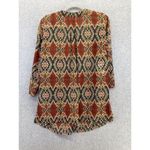 Jones Wear  Women's Tunic Blouse 3/4 Sleeve V Neck Batik Brown Size 14 Photo 1