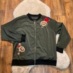 West Kei  Jacket Womens Large Embroidered Flower Long Sleeve Zip Front‎ Light Photo 0