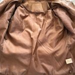 Max Studio Faux Leather Jacket Size M Brown Half Zip Moto Crop Rock Edgy Photo 6