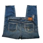 Moussy Vintage Howa Distressed Straight Leg Frayed Hem Cropped Jeans, Sz 32 Blue Photo 7