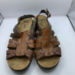 Clarks  Gladiator Women's Size 9W Brown Leather Open Toe Slingback Sandals 15807 Photo 1