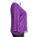 Denim & Co Womens T Shirt Top Beaded Lace Round Neck Stretch Pullover Purple 1X Photo 1