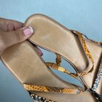 Madewell  Lyra‎ Slide Snake Print Leather Criss Cross Strap Flat Sandals Size 8 Photo 3