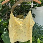 Buttons Yellow Y2K floral lace cami tank top with , size L Photo 0