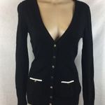 White House | Black Market Black Snap Ribbed Long Sleeve Cardigan Sweater by  S Photo 1