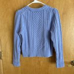 J.Crew  Cable-knit puff-sleeve crewneck sweater lavendar small‎ BS978 Photo 6