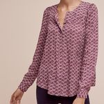 Anthropologie Like New Maeve Orli Bibbed Button Down Top Large Photo 0