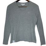 Harcour Equestrian Fitted Long Sleeve Textured Top Gray size Large Photo 0