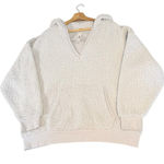 PINK - Victoria's Secret  Sherpa Hoodie Pullover Womens Large Gray Blue Cozycore NWT Photo 0