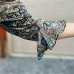 Valerie Stevens  Silk Paisley Print Beaded Midi Dress Size 10 Photo 4