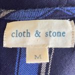 Cloth & Stone  Plaid Lace Up Back Top Photo 1