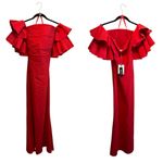 Chiara Boni La Petite Robe Pavarti Off Shoulder Gown Passion Red Size 14 NWT Photo 14