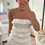 Urban Outfitters White Ruffle Romper  Photo 0
