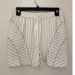 Alexander Wang  Pinstripe White Black Shorts Casual Raw Hem Drawstring EUC 4 Photo 1