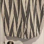 Samsara Size 10 Black Cream Knit Chevron Long Sleeve Dress Faux Leather Pockets Photo 5