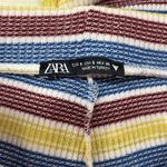 ZARA  Pants Womens Sz S Knit Striped Colorful Pull On Yellow Red Blue Ribbed Photo 11