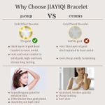 Dainty Gold Bracelets for Women Girls 14K Real Gold Link Chain Bracelets for Women Trendy Hypoallergenic Gold Jewelry Set Photo 3