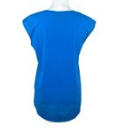 J. Crew Oversized Blue Cap Sleeve Shirttail V Photo 4