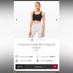 Lululemon  - Energy Bra *Long Line Texture Color: Black -‎ Size: 10 Photo 4