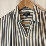 Madewell  Lightweight Beachy Blue White Striped Button Up Shirt Blouse Top Photo 1